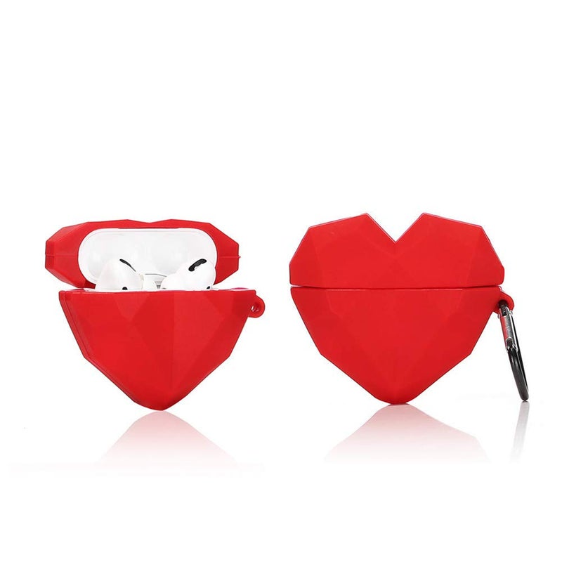 LEWOTE Silicone Case Compatible with Apple Airpods Pro & Pro 2 Funny Cute Cover [Fruit Dessert Series](Diamond Heart) - Image 1